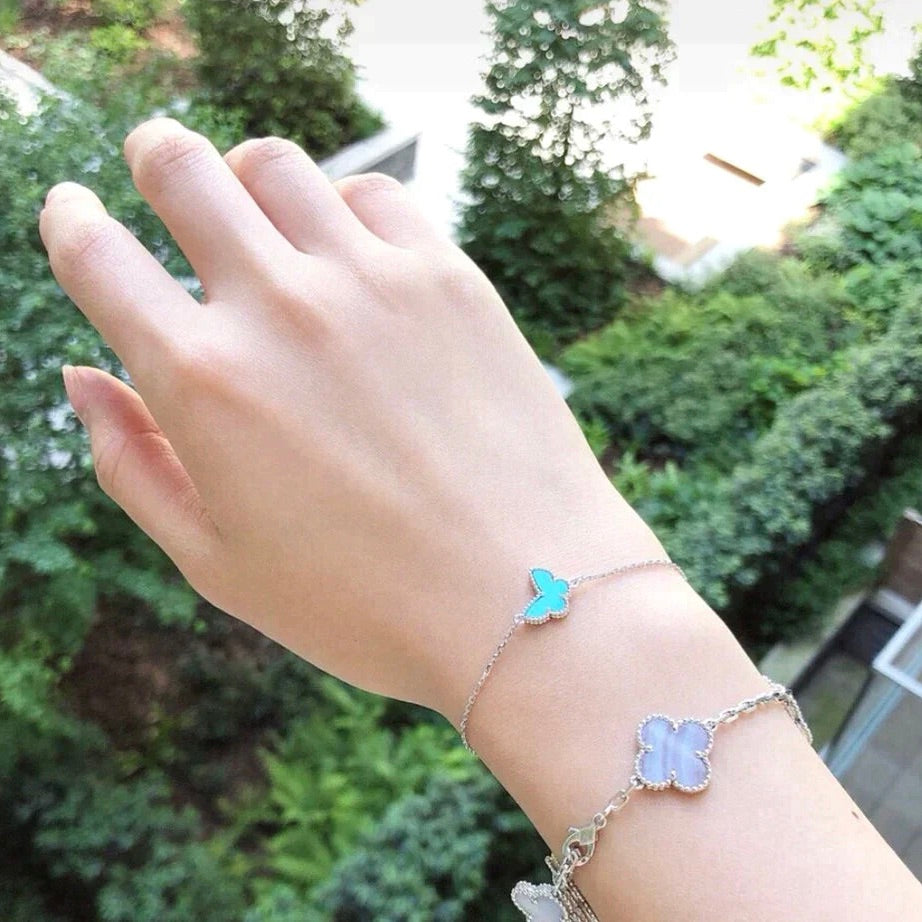 [⭐moonlume]BUTTERFLY TURQUOISE BUTTERFLY BRACELET SILVER