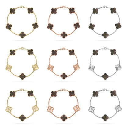 [⭐moonlume] CLOVER 5 MOTIF GRAY MOP BRACELET COLLECTION