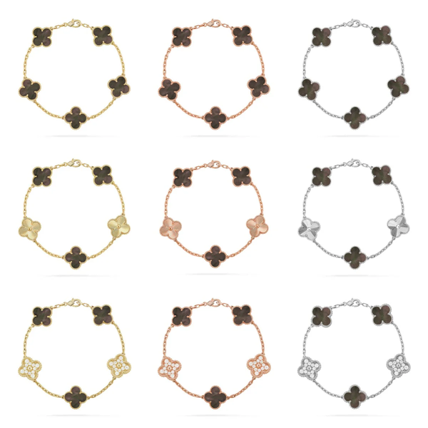 [⭐moonlume] CLOVER 5 MOTIF GRAY MOP BRACELET COLLECTION