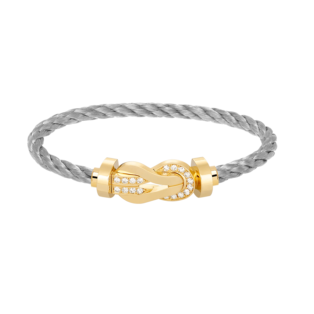 [⭐moonlume]CHANCE LARGE 8 FIGURE BUCKLE HALF DIAMOND BRACELET GOLD