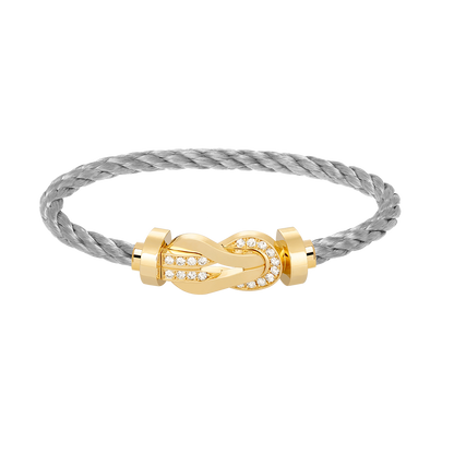 [⭐moonlume]CHANCE LARGE 8 FIGURE BUCKLE HALF DIAMOND BRACELET GOLD