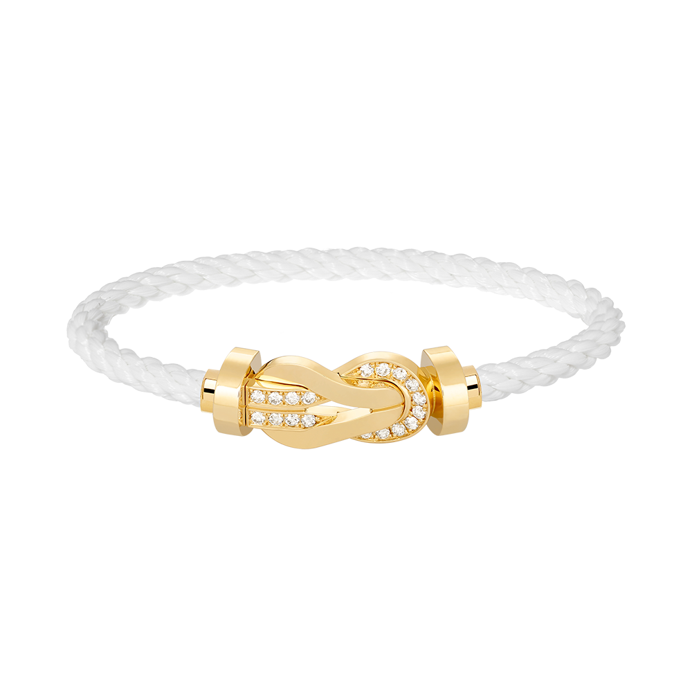 [⭐moonlume]CHANCE LARGE 8 FIGURE BUCKLE HALF DIAMOND BRACELET GOLD