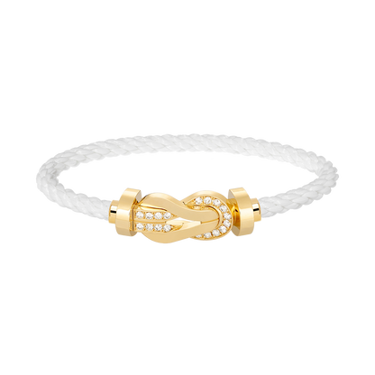 [⭐moonlume]CHANCE LARGE 8 FIGURE BUCKLE HALF DIAMOND BRACELET GOLD