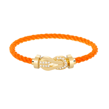 [⭐moonlume]CHANCE LARGE 8 FIGURE BUCKLE HALF DIAMOND BRACELET GOLD