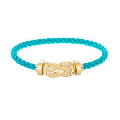 [⭐moonlume]CHANCE LARGE 8 FIGURE BUCKLE HALF DIAMOND BRACELET GOLD