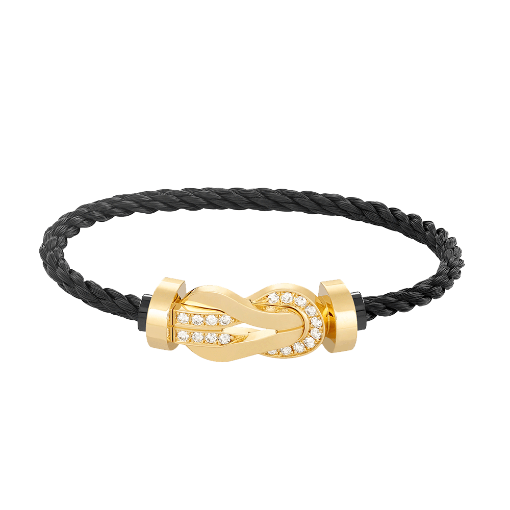 [⭐moonlume]CHANCE LARGE 8 FIGURE BUCKLE HALF DIAMOND BRACELET GOLD
