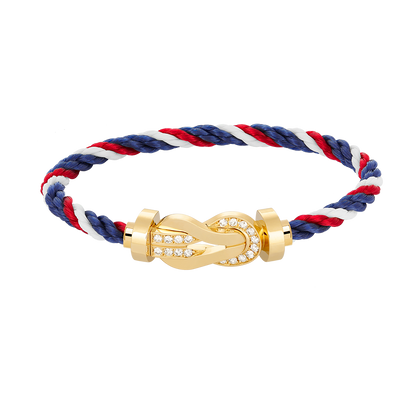 [⭐moonlume]CHANCE LARGE 8 FIGURE BUCKLE HALF DIAMOND BRACELET GOLD
