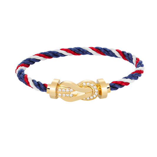 [⭐moonlume]CHANCE LARGE 8 FIGURE BUCKLE HALF DIAMOND BRACELET GOLD