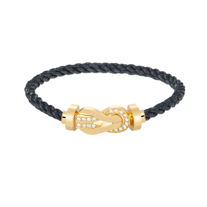 [⭐moonlume]CHANCE LARGE 8 FIGURE BUCKLE HALF DIAMOND BRACELET GOLD