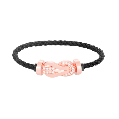 [⭐moonlume]CHANCE LARGE 8 FIGURE BUCKLE HALF DIAMOND BRACELET ROSE GOLD
