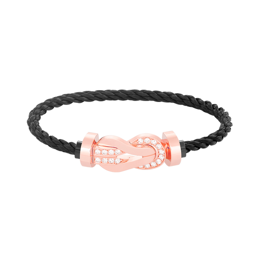 [⭐moonlume]CHANCE LARGE 8 FIGURE BUCKLE HALF DIAMOND BRACELET ROSE GOLD