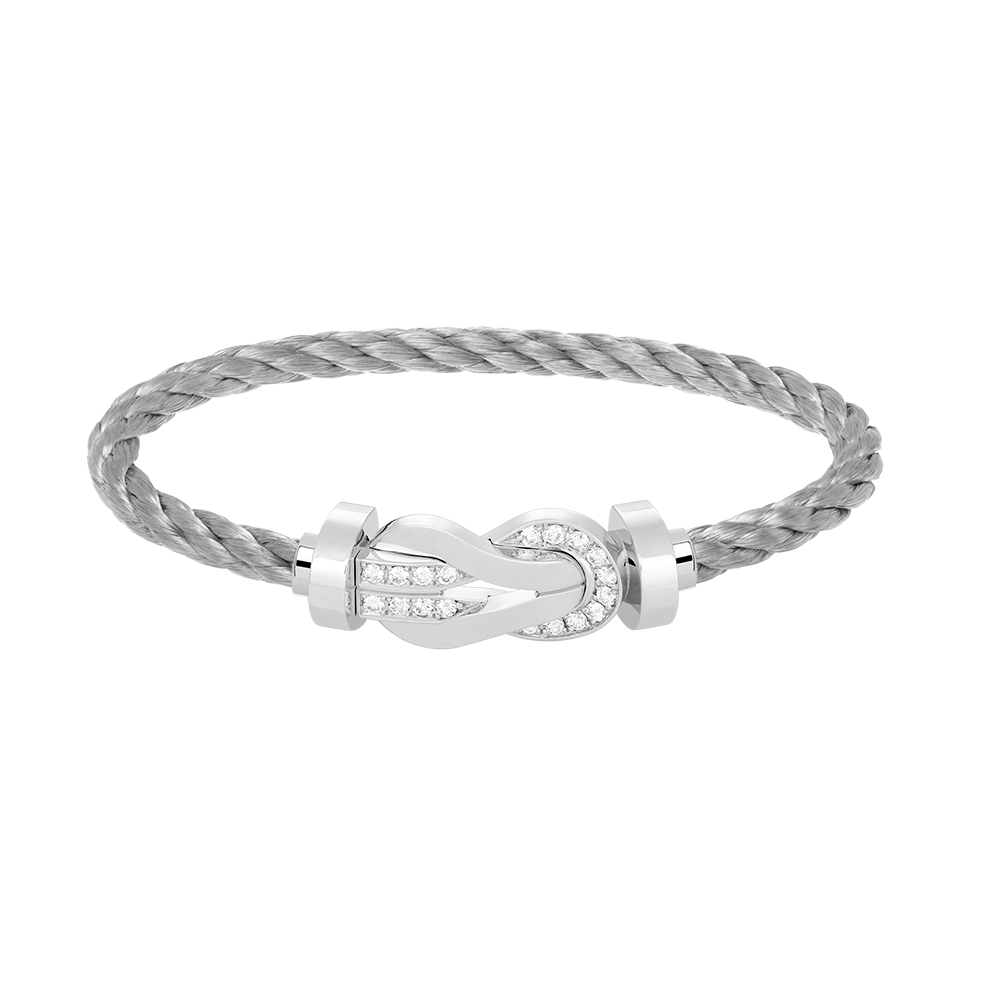 [⭐moonlume]CHANCE LARGE 8 FIGURE BUCKLE HALF DIAMOND BRACELET SILVER
