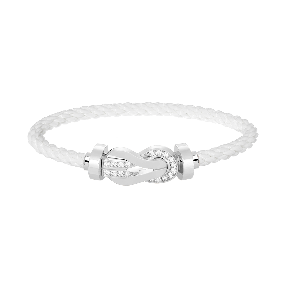 [⭐moonlume]CHANCE LARGE 8 FIGURE BUCKLE HALF DIAMOND BRACELET SILVER