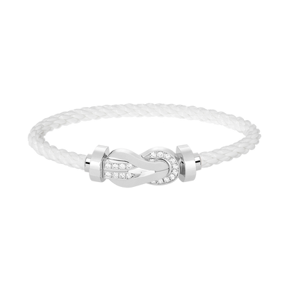 [⭐moonlume]CHANCE LARGE 8 FIGURE BUCKLE HALF DIAMOND BRACELET SILVER