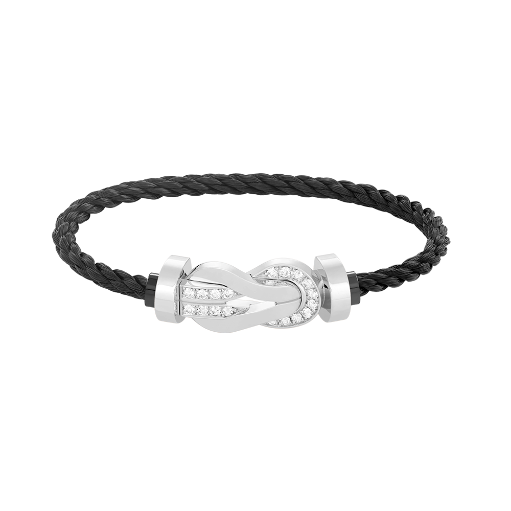[⭐moonlume]CHANCE LARGE 8 FIGURE BUCKLE HALF DIAMOND BRACELET SILVER