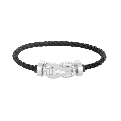 [⭐moonlume]CHANCE LARGE 8 FIGURE BUCKLE HALF DIAMOND BRACELET SILVER