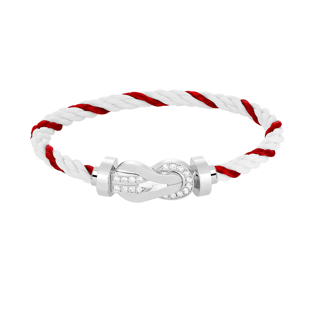 [⭐moonlume]CHANCE LARGE 8 FIGURE BUCKLE HALF DIAMOND BRACELET SILVER
