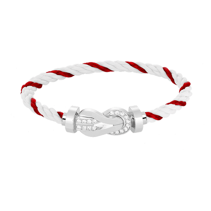 [⭐moonlume]CHANCE LARGE 8 FIGURE BUCKLE HALF DIAMOND BRACELET SILVER