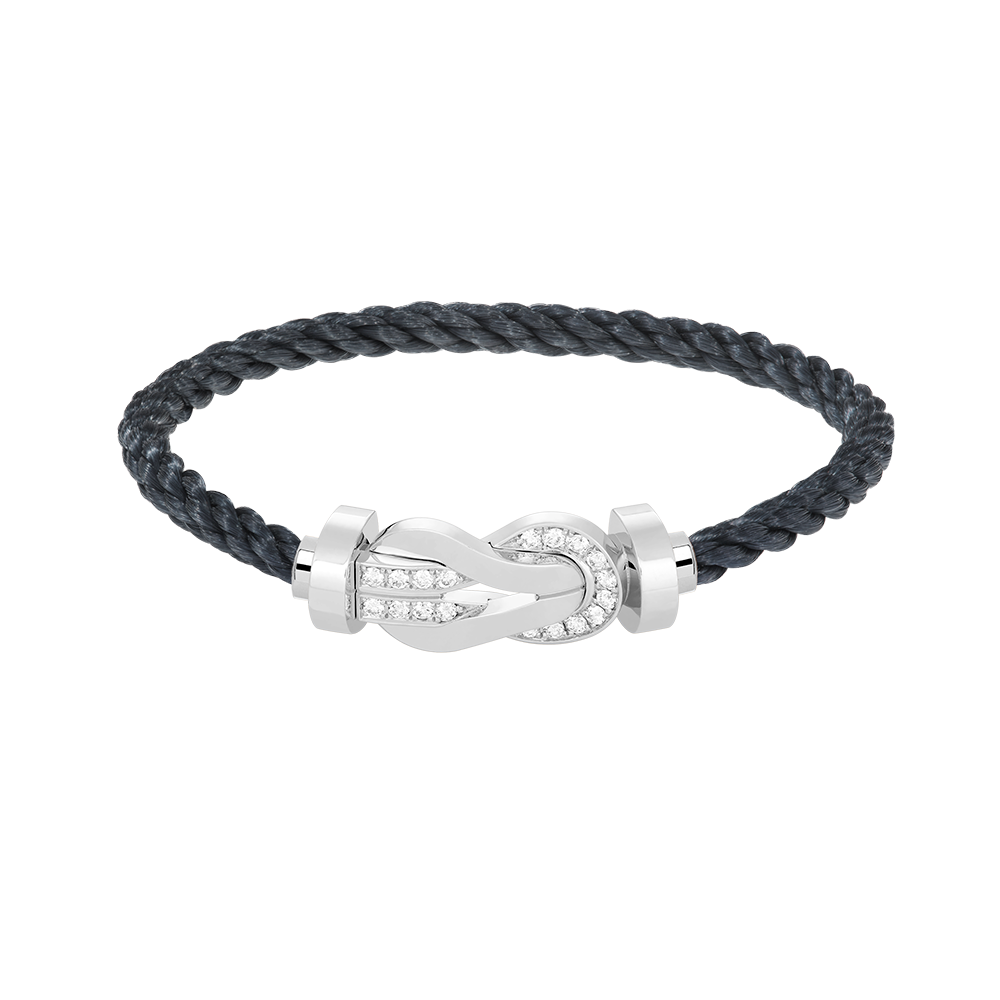 [⭐moonlume]CHANCE LARGE 8 FIGURE BUCKLE HALF DIAMOND BRACELET SILVER