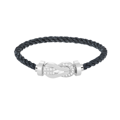 [⭐moonlume]CHANCE LARGE 8 FIGURE BUCKLE HALF DIAMOND BRACELET SILVER