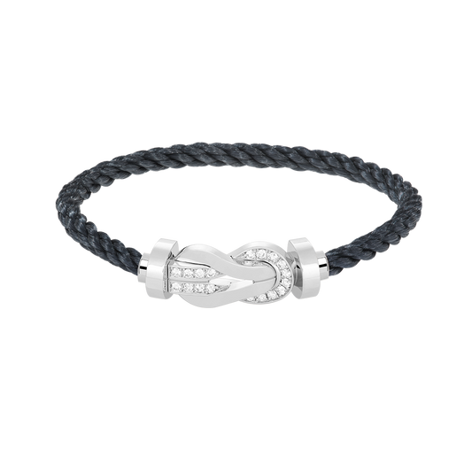 [⭐moonlume]CHANCE LARGE 8 FIGURE BUCKLE HALF DIAMOND BRACELET SILVER