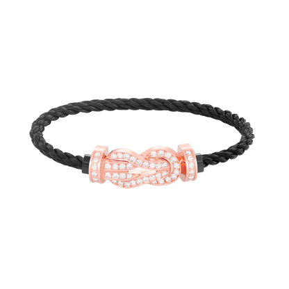 [⭐moonlume]CHANCE LARGE 8 FIGURE BUCKLE FULL DIAMOND BRACELET ROSE GOLD