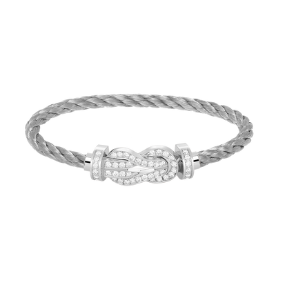 [⭐moonlume]CHANCE LARGE 8 FIGURE BUCKLE FULL DIAMOND BRACELET SILVER