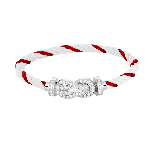 [⭐moonlume]CHANCE LARGE 8 FIGURE BUCKLE FULL DIAMOND BRACELET SILVER