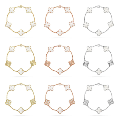 [⭐moonlume]CLOVER WHITE PEARL MOP 5 MOTIF BRACELET COLLECTION