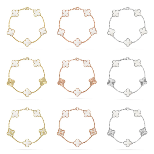 [⭐moonlume]CLOVER WHITE PEARL MOP 5 MOTIF BRACELET COLLECTION