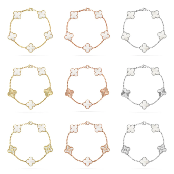 [⭐moonlume]CLOVER WHITE PEARL MOP 5 MOTIF BRACELET COLLECTION