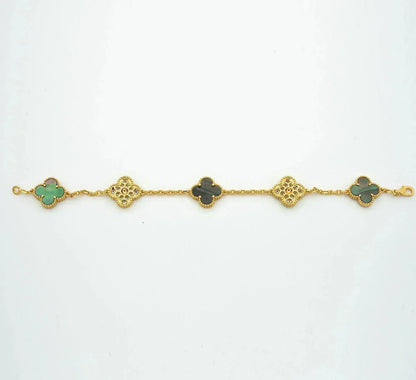 [⭐moonlume] CLOVER 5 MOTIF GRAY MOP BRACELET COLLECTION