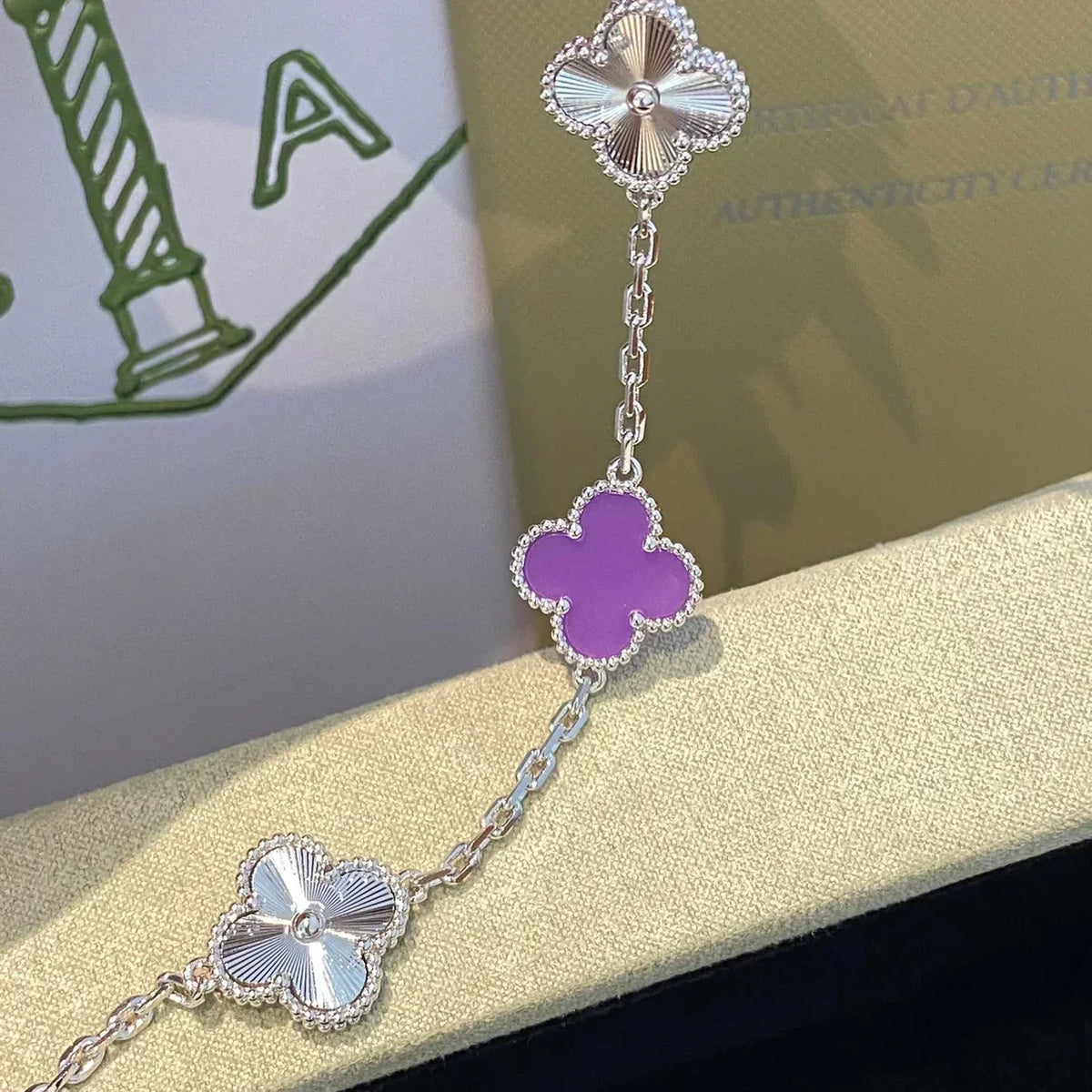 [⭐moonlume] CLOVER 5 MOTIF VIOLET BRACELET COLLECTION