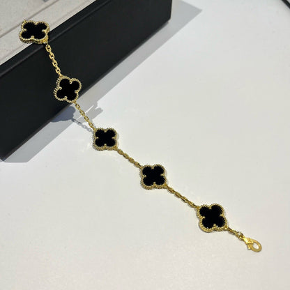 [⭐moonlume] CLOVER 5 MOTIF ONYXS BRACELET COLLECTION