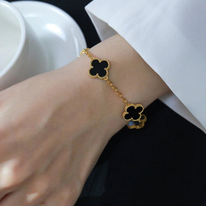 [⭐moonlume] CLOVER 5 MOTIF ONYXS BRACELET COLLECTION