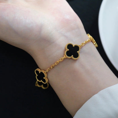 [⭐moonlume] CLOVER 5 MOTIF ONYXS BRACELET COLLECTION