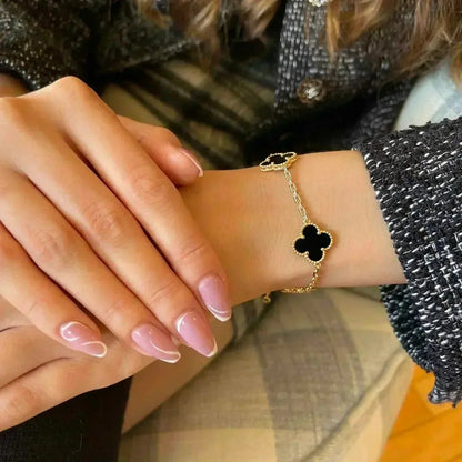 [⭐moonlume] CLOVER 5 MOTIF ONYXS BRACELET COLLECTION