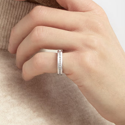 [⭐moonlume]ZERO 1 ONE-BAND PAVED DIAMONDS ON THE SPIRAL RING