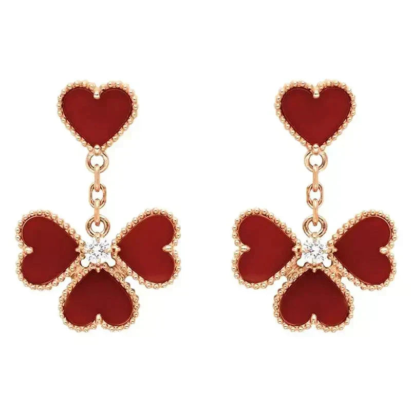 [⭐moonlume]SWEET CLOVER CARNELIAN EARRINGS