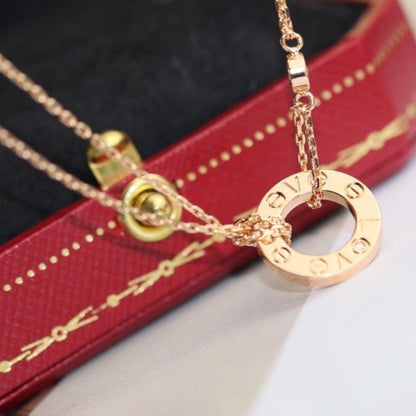 [⭐moonlume]LOVE NECKLACE ADJUSTABLE ROSE GOLD 2 DIAMOND