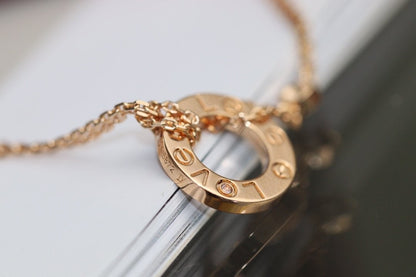 [⭐moonlume]LOVE NECKLACE ADJUSTABLE ROSE GOLD 2 DIAMOND
