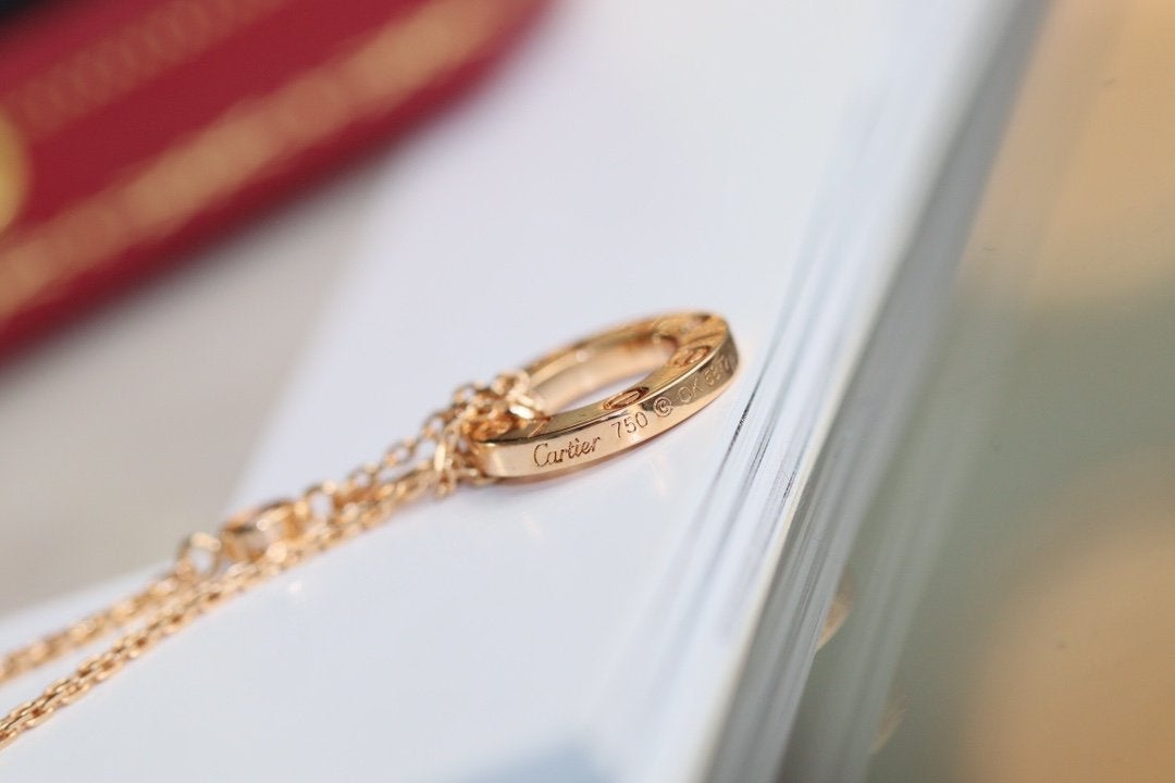 [⭐moonlume]LOVE NECKLACE ADJUSTABLE ROSE GOLD 2 DIAMOND