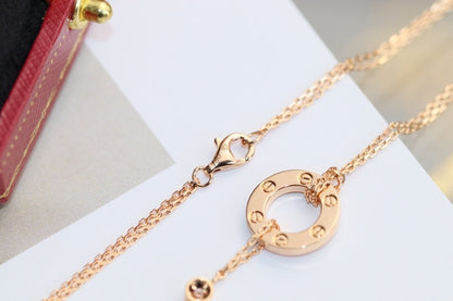 [⭐moonlume]LOVE NECKLACE ADJUSTABLE ROSE GOLD 2 DIAMOND