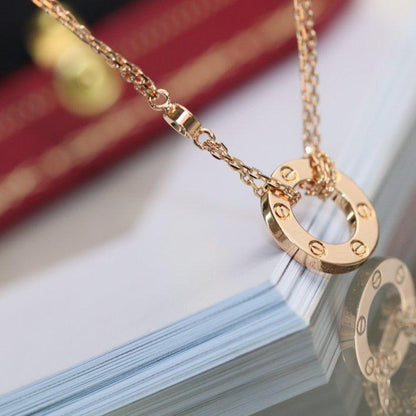 [⭐moonlume]LOVE NECKLACE ADJUSTABLE ROSE GOLD 2 DIAMOND