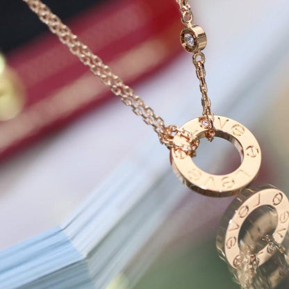 [⭐moonlume]LOVE NECKLACE ADJUSTABLE ROSE GOLD 2 DIAMOND