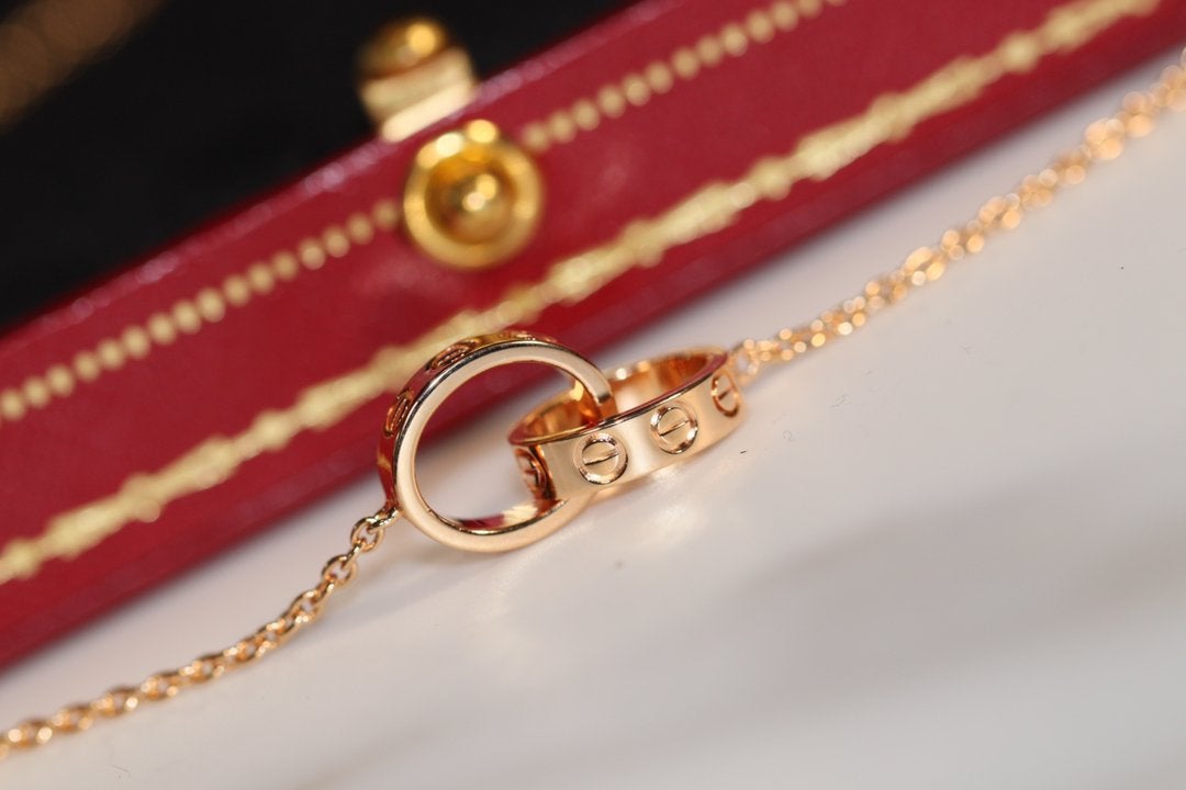 [⭐moonlume]LOVE NECKLACE PINK GOLD AND SILVER