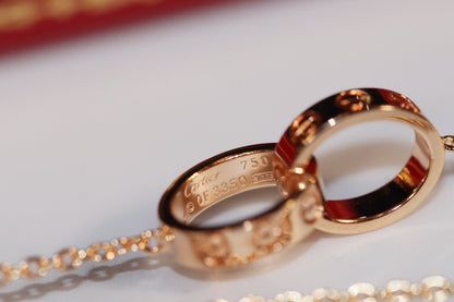 [⭐moonlume]LOVE NECKLACE PINK GOLD AND SILVER