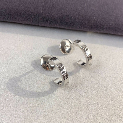 [⭐moonlume]LOVE EARRINGS 2.65MM SILVER