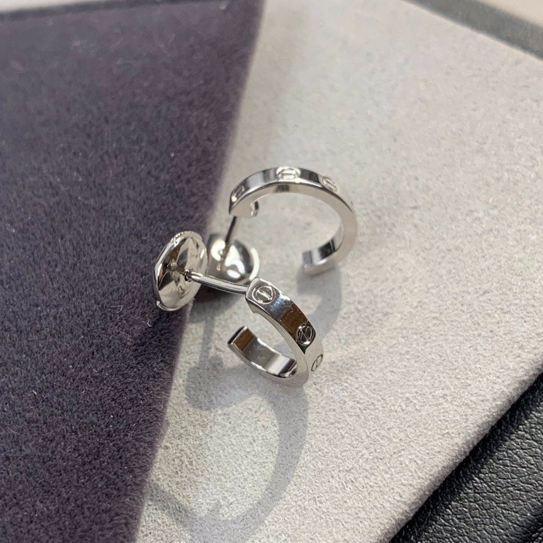 [⭐moonlume]LOVE EARRINGS 2.65MM SILVER