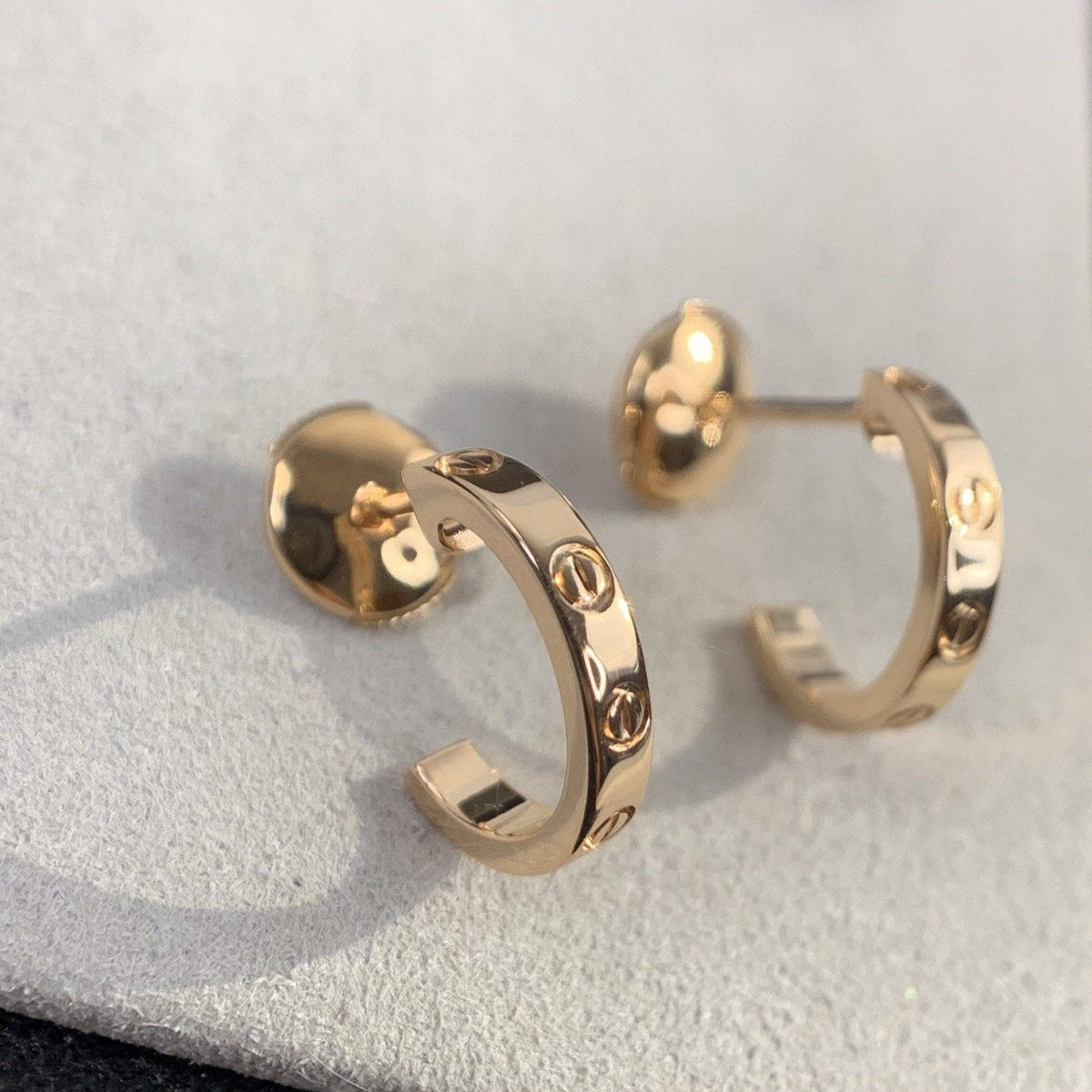 [⭐moonlume]LOVE EARRINGS 2.65MM PINK GOLD